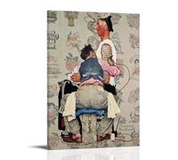 ZHENMU Stampa artistica su tela, motivo: The Tattoo Artist di Norman Rockwell, decorazione artistica da parete per la casa, 30 x 45 cm