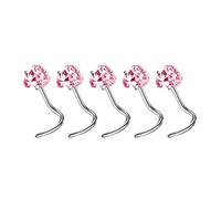 ZHENNB Confezione da 5 pratici e robusti gioielli da naso in lega anelli e borchie a forma di L e design a cerchio con accento CZ abbigliamento casual piercing gioielli, GGG, come descritto, come