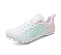 ZHENSI Scarpe Chiodate da Donna Scarpe da Corsa per Salto Veloce Atletica Leggera E da Pista,Rosa,37 EU