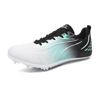 ZHENSI Scarpe da Atletica Leggera per Uomo Donna E Bambino con Punte in Rete Comode per Saltare Correre E Correre,Verde,44 EU