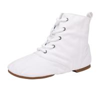 ZHENSI Scarpe da Ballo da Donna con Suola Divisa in Gomma Stivali Jazz per Interni Ed Esterni,Bianca,39 EU