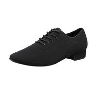 ZHENSI Scarpe da Ballo da Sala da Uomo con Suola in Pelle Scarpe da Ballo Latine Moderne con Lacci E Tacco Basso per Palcoscenici di Tango al Coperto,Nero,44 EU