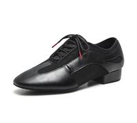 ZHENSI Scarpe da Ballo Uomo Latino da Sala Tango Moderno Valzer Con Lacci Suola in Pelle, Nero, 42 EU