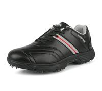ZHENSI Scarpe da Golf Impermeabili da Uomo Scarpe Chiodate Antiscivolo Comode Scarpe da Ginnastica Professionali Taglia Grande,Nero,49 EU