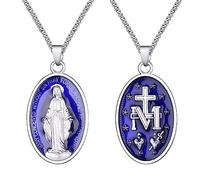 ZHENYIN Rosario cattolico con medaglietta miracolosa di Santa Vergine Maria con ciondolo grande, 6 pezzi