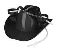 ZHER-LU Cappello da birra con cannucce, perfetto per giochi di feste, accessori unici per adulti (nero)