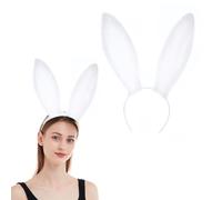 ZHER-LU Cerchietto con orecchie da coniglietto accessori per costume da coniglietto Fasce da donna per Halloween, cosplay, feste di compleanno (Bianco, M)