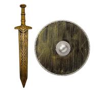 ZHER-LU Spada e scudo spartano in plastica da combattimento scudo e spada accessorio per costume medievale cavaliere giocattolo, Halloween Cosplay