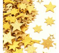 ZHERIKAH 101 Pezzi Stelle in Legno, Mini Decorazione Natalizia, Christmas Decorations, Adatto per Corone Dell'avvento, Decorazioni Natalizie, Decorazioni da Tavola, Lavori Artigianali Fai da Te