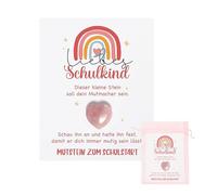 ZHERIKAH Pietre Portafortuna per Bambini, Regali Festa di Compleanno dei Bambini Regali di Capodanno, Pietre di Cuore di Cristallo (Rosa)