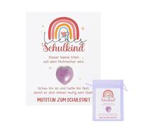 ZHERIKAH Pietre Portafortuna per Bambini, Regali Festa di Compleanno dei Bambini Regali di Capodanno, Pietre di Cuore di Cristallo (Viola)