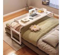 ZHFASDS - Postazione di lavoro per computer da letto, scrivania regolabile in altezza 65-95 cm, tavolo da bar regolabile in altezza e lunghezza con ruote, vassoio per cibo scrivania design pigro