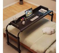 ZHFASDS - Postazione di lavoro per computer da letto, scrivania regolabile in altezza 65-95 cm, tavolo da bar regolabile in altezza e lunghezza con ruote, vassoio per cibo scrivania design pigro