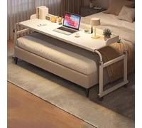 ZHFASDS Tavolino da Letto E Divano Ruote，Scrivania Tavolo Medico con Lunghezza 115-210cm E Altezza 65-95cm Regolabili Tavolino Mobile da Tavolo da Computer A Croce Tavolo Letto(Color:White)