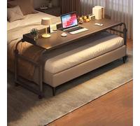 ZHFASDS Tavolino da Letto E Divano Ruote，Scrivania Tavolo Medico con Lunghezza 115-210cm E Altezza 65-95cm Regolabili Tavolino Mobile da Tavolo da Computer A Croce Tavolo Letto(Color:Black)