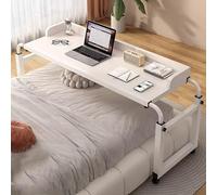 ZHFASDS Tavolino Servitore Regolabile，Tavolino Mobile da Tavolo da Computer A Croce Tavolino da Letto E Divano Ruote con Lunghezza 115-210cm E Altezza 65-95cm Regolabili(Color:White)