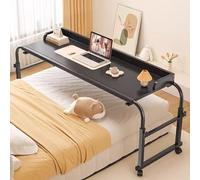 ZHFASDS Tavolo Letto, Tavolino Servitore Regolabile con Ruote Tavolino Mobile da Infermieristico A Croce Tavolo da Computer Scrivania Tavolo Medico Tavolo Altezza E Lunghezza Regolabili(Color:Nero)