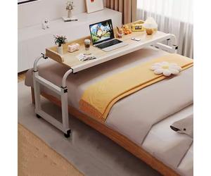 ZHFASDS Tavolo Letto, Tavolino Servitore Regolabile con Ruote Tavolino Mobile da Infermieristico A Croce Tavolo da Computer Scrivania Medico Altezza E Lunghezza Regolabili(Color:Legno)