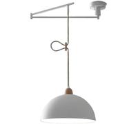 ZHFZKKL Lampadario a Braccio oscillante a soffitto Lampada a Sospensione a Cupola Regolabile a Braccio Lungo Lampada a Sospensione Moderna Nera di metà secolo Lampadario Industriale in Metallo Bianco