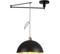 ZHFZKKL Lampadario a Braccio oscillante a soffitto Lampada a Sospensione a Cupola Regolabile a Braccio Lungo Lampada a Sospensione Moderna Nera di metà secolo Lampadario Industriale in Metallo Bianco