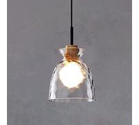 ZHFZKKL Lampadario moderno in vetro da fattoria di metà secolo, lampadario a sospensione ad isola per cucina, lampada da soffitto a sospensione, cupola soffiata a mano, paralume martellato trasparente