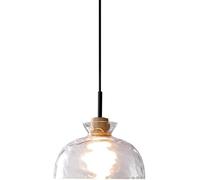 ZHFZKKL Lampadario moderno in vetro da fattoria di metà secolo, lampadario a sospensione ad isola per cucina, lampada da soffitto a sospensione, cupola soffiata a mano, paralume martellato trasparente