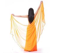 ZHGAOG Sciarpa da donna in chiffon per danza del ventre, realizzata a mano, velo per pratica, Arancione, 250x120 cm/98.4×47.2 in