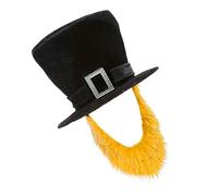 ZHGFXIN Cappello a cilindro da pirata con barba attaccata, accessorio per Halloween, per feste a tema e cosplay, 4 colori, cappello da gentiluomo con barba