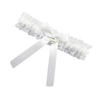 ZHGFXIN Elastico Pizzo Trim Giarrettiera Gamba Per Sposa Evento di Nozze Proms Elegante Fascia Gamba Qualcosa Blu Accessori Da Sposa Elegante Giarrettiera, Questo bianco, Taglia unica