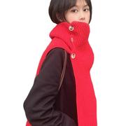 ZHGFXIN Scaldacollo Sciarpa Fazzoletto da collo Caldo Staccabile Wrap Falso Collare Caldo Inverno Ciclismo Antivento Scaldacollo Uomo, Rosso, Taglia unica