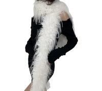 ZHGFXIN Sciarpa lunga in peluche invernale calda pelliccia sintetica fazzoletto da collo da ufficio scaldacollo collare formale per donne adulte tutti gli accessori per il collo abbinati, bianco