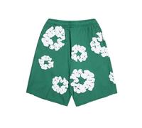 ZHGPUFF Denim Tears Summer Shorts, Pantaloncini Estivi Sciolti Stampati in Schiuma a Stampa Piena, Pantaloncini Hip Hop y2k e Stampa in Schiuma Neutra(Green,M)