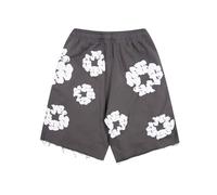 ZHGPUFF Denim Tears Summer Shorts, Pantaloncini Estivi Sciolti Stampati in Schiuma a Stampa Piena, Pantaloncini Hip Hop y2k e Stampa in Schiuma Neutra(Dark Gray,M)