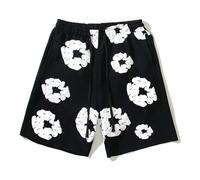 ZHGPUFF Denim Tears Summer Shorts, Pantaloncini Estivi Sciolti Stampati in Schiuma a Stampa Piena, Pantaloncini Hip Hop y2k e Stampa in Schiuma Neutra(Nero,XL)