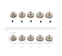 ZHGUIMING 5 pezzi 3.175mm albero motore pignone in metallo ingranaggio 32DP 48DP 64DP M0.6 M0.8 for 1/10 1/8 RC auto 3650 3660(M0.6 21T-25T)