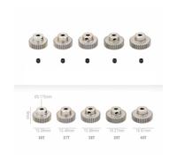 ZHGUIMING 5 pezzi 3.175mm albero motore pignone in metallo ingranaggio 32DP 48DP 64DP M0.6 M0.8 for 1/10 1/8 RC auto 3650 3660(64DP 36T-40T)