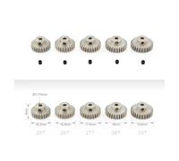 ZHGUIMING 5 pezzi 3.175mm albero motore pignone in metallo ingranaggio 32DP 48DP 64DP M0.6 M0.8 for 1/10 1/8 RC auto 3650 3660(M0.6 25T-29T)