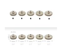 ZHGUIMING 5 pezzi 3.175mm albero motore pignone in metallo ingranaggio 32DP 48DP 64DP M0.6 M0.8 for 1/10 1/8 RC auto 3650 3660(M0.6 29T-33T)