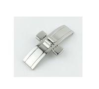 ZHGUIMING For cinturini for orologi in acciaio, fibbia for catena meccanica for orologio a doppia pressione Craftsman Honor, fibbia for cinturino for orologio con bandiera militare(4mm 25mm)