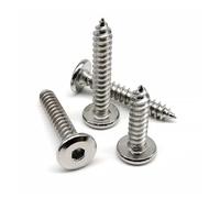 ZHGUIMING M2 .3 .6 M3 M4 M5 M6 A2 304 Stainless Steel Allen Hexagon Hex Socket Flat Large Thin Head Furniture Self Tapping Wood Screw(25mm,10pcs M4)