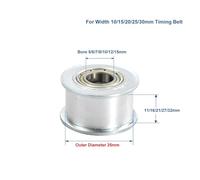 ZHGUIMING Puleggia di distribuzione folle senza denti OD 35 mm for larghezza 10/15/20/25/30 mm, cuscinetto for cinghia di distribuzione, puleggia di distribuzione folle, foro 5/6/7/8/10/12/15 mm(8mm,1