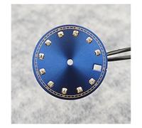 ZHGUIMING Quadrante dell'orologio con diamanti da 28,5 mm, modifica della texture del sole, quadranti dell'orologio con finestra del calendario singola, quadrante colorato for movimento NH35 NH36(Blu)