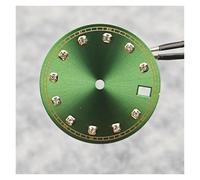ZHGUIMING Quadrante dell'orologio con diamanti da 28,5 mm, modifica della texture del sole, quadranti dell'orologio con finestra del calendario singola, quadrante colorato for movimento NH35 NH36(Verd