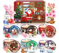 ZHHGOO Candele Profumate Natalizie, 6Pcs Candele Profumate Regalo Set Cera di Soia Naturale Candele Aromaterapia per Natale Compleanno La Festa Nuziale Festa della Mamma Decorazione