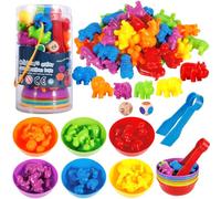 ZHHGOO Giochi Montessori 2 3 4 Anni,47 Pezzi Conteggio degli Animali Selvatici, Il Colore e La Classificazione,Montessori Giocattolo Educativo,Giocattoli Educativi Regalo per Ragazzi e Ragazze