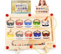 ZHHGOO Giochi Montessori Magnetici,Giochi Montessori 2-5 Anni,Labirinto Magnetico Colori e Numeri Giocattoli Gioco,Gioco Educativo Giochi Legno Bambini Natale Regalo per 2 3 4 5 Anni