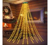 ZHHGOO Luci Albero di Natale,IP55 Impermeabile 2M*16 Fili Luci per Albero Natale 400 LED,8 Modalità Luci Natalizie per Decorazioni per l'albero di Natale da Interni ed Esterni-Bianco Caldo