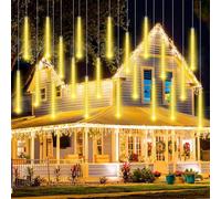 ZHHGOO Luci Natalizie da Esterno,Luci Della Pioggia di Meteore,240 LED 30cm 10 Tubi,Natale Catena Luminosa,Luci a Pioggia Natalizie da Esterno, Adatta per Feste, Natale, Decorazione del Giardino