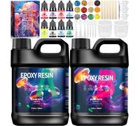 ZHHGOO Resina Epossidica Trasparente, 1016ml Resina Epossidica, 1:1 Colla Resina Epoxy con Indurente, Kit Resina Epossidica Completo con Glitter, Resina Epossidica Kit per Creazione Gioielli Fai da Te