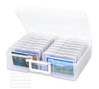 ZHHGOO Scatola Porta Foto,16 Scatole Porta Foto Interne Trasparenti 17x11.5x3cm,Scatola Porta per Fotografie con Foglio di Etichette Adesive per Semi,Artigianato,Foto,Pezzi del Puzzle,Cartoline